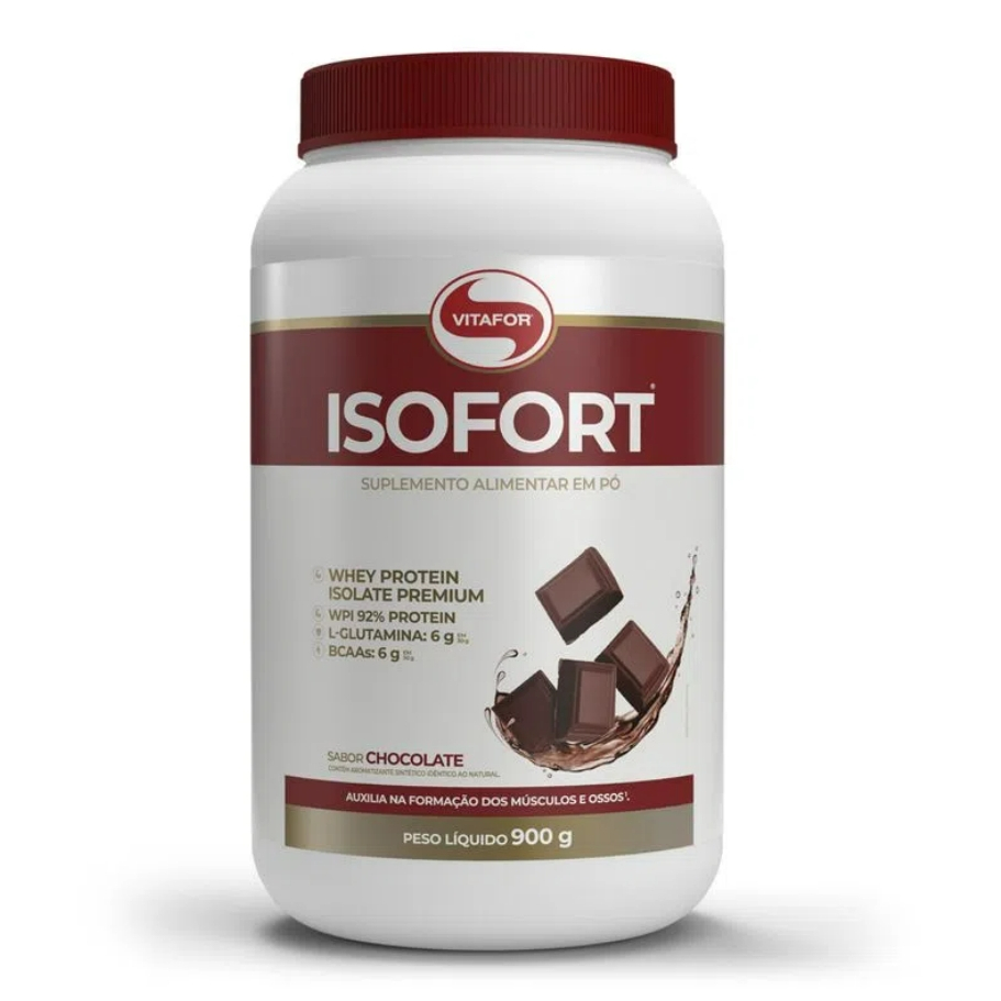 Whey Protein Isolado – Isofort – 900g chocolate – Vitafor