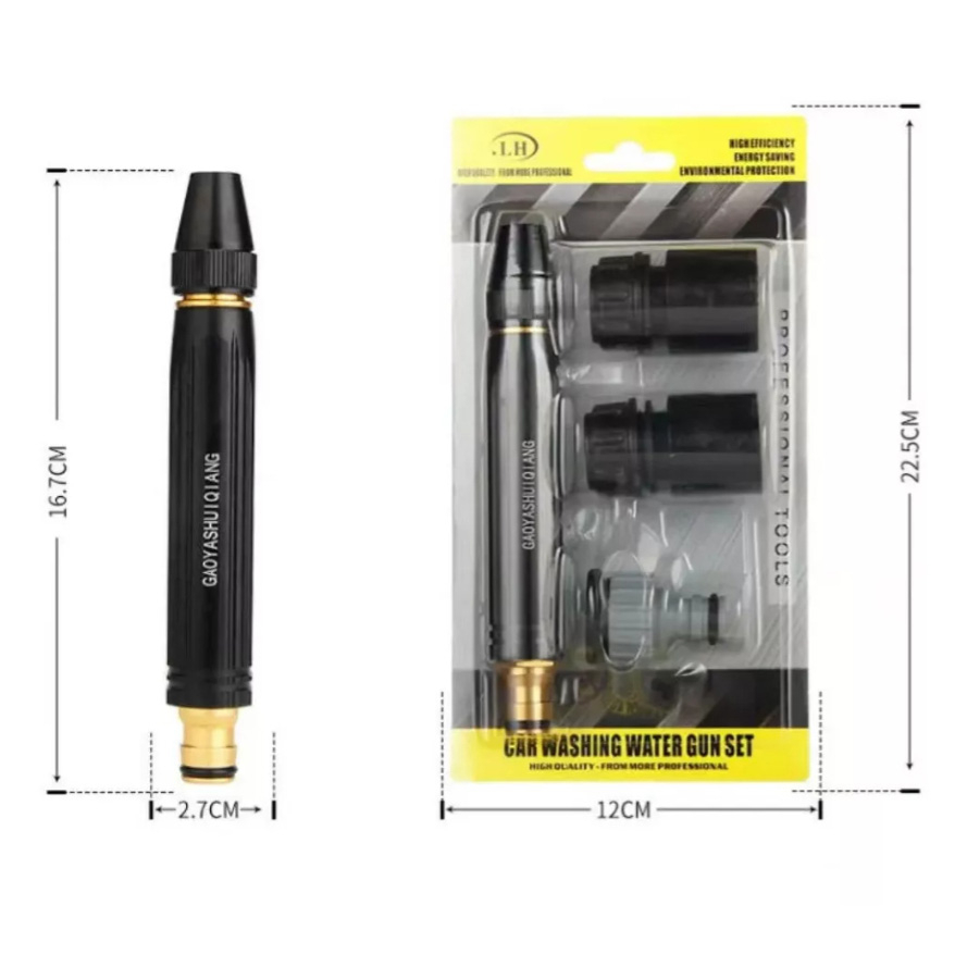 Kit 3 Em 1 Bico Alta Pressão Para Mangueira + Conector Top