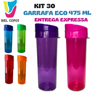 Kit 60 Garrafa Eco World 475 mL várias cores - Garrafa de água- Garrafa pra academia