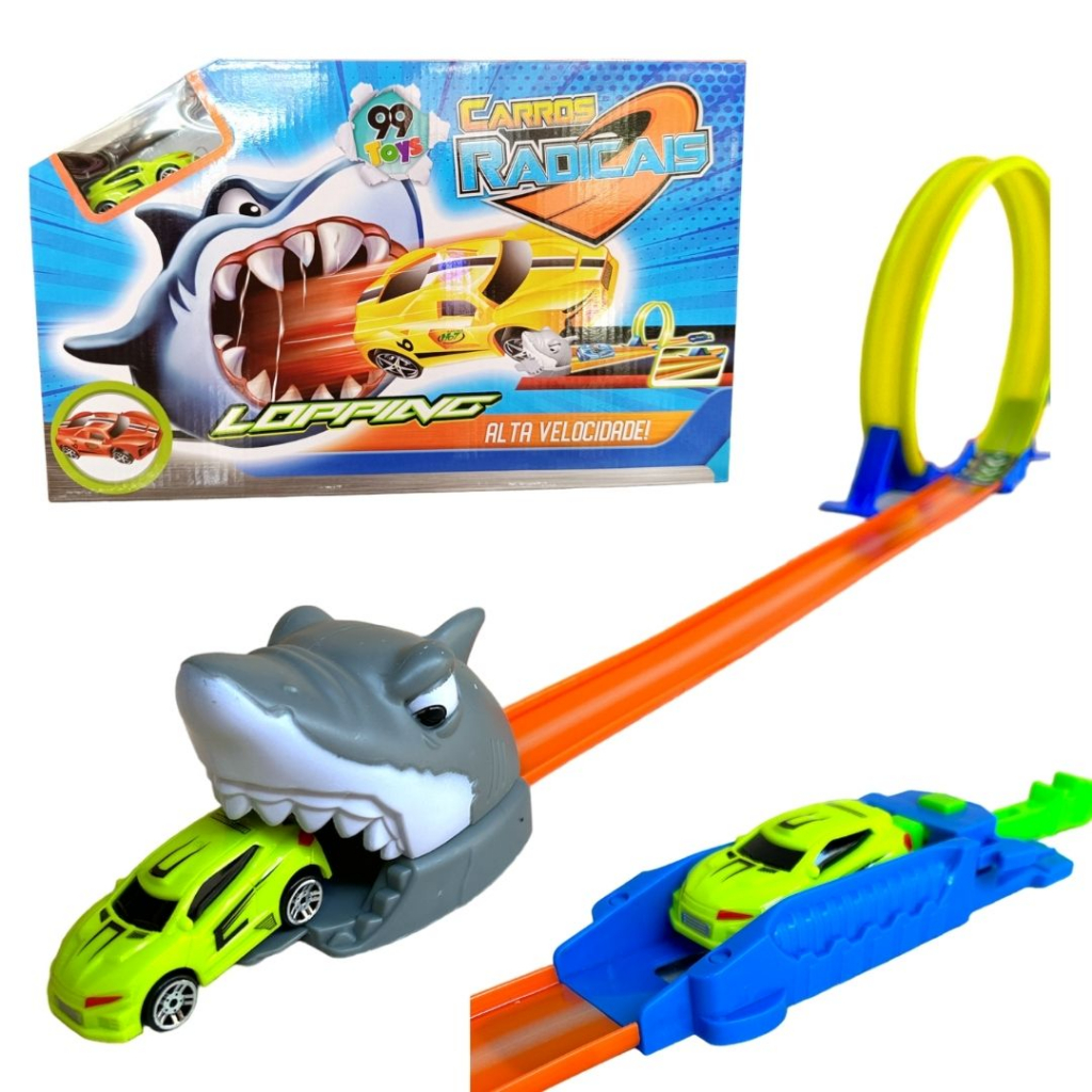 Pista Loop 360º Com lançador Jacaré - 12212 - Wellmix - Real Brinquedos