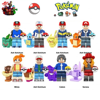 Boneco Pokémon Go - Lego Ash + Squirtle Brinquedo p/ Montar no
