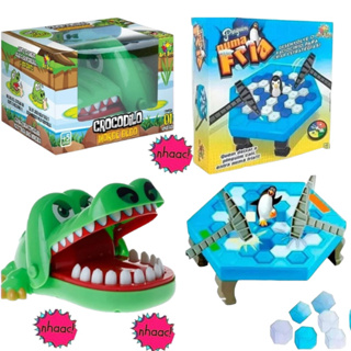 Kit Jogo Pinguim Quebra Gelo + Jogo Croc Croc Crocodilo Dentista