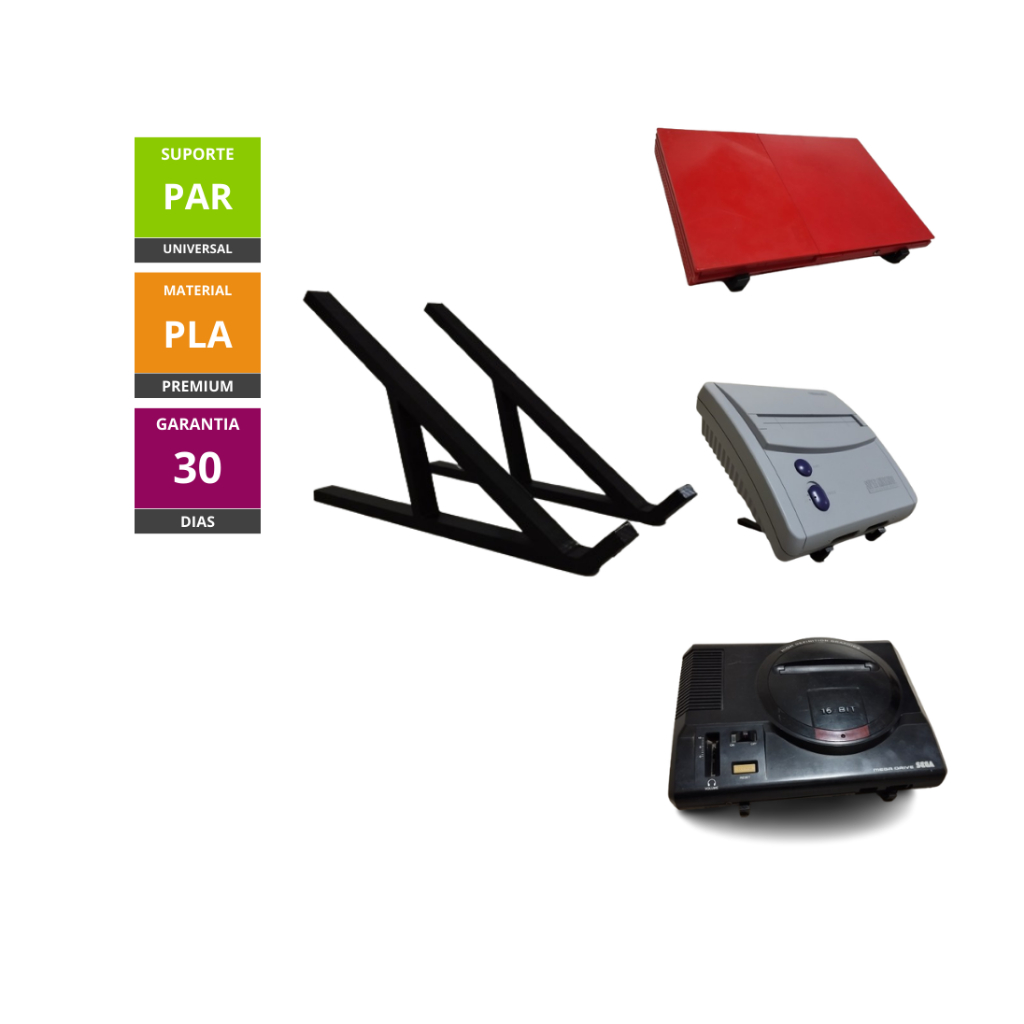 Suporte expositor universal console videogame video game super nintendo playstation sega