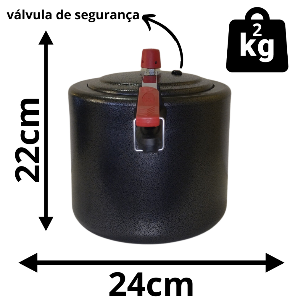 Panela de Pressão 10 Litros fechamento interno 80kpa Nacional