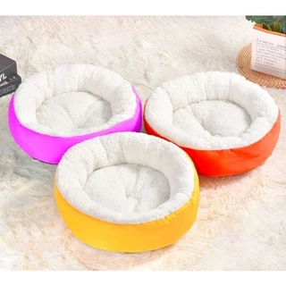 Cama Pet Redonda confortável para cães e gatos fofinha e quentinha para o inverno