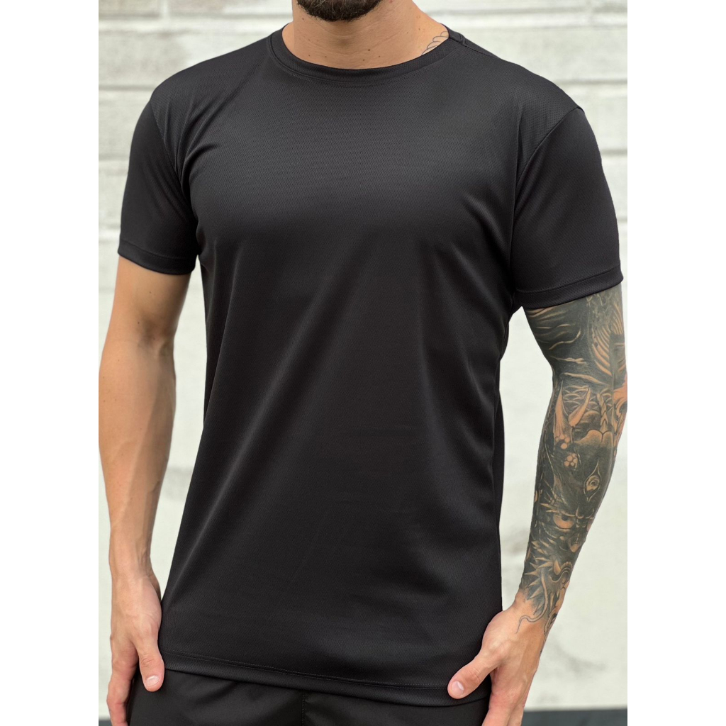 Camiseta Dry Fit Masculina Manga Curta Lisa Academia Esportes Fitness