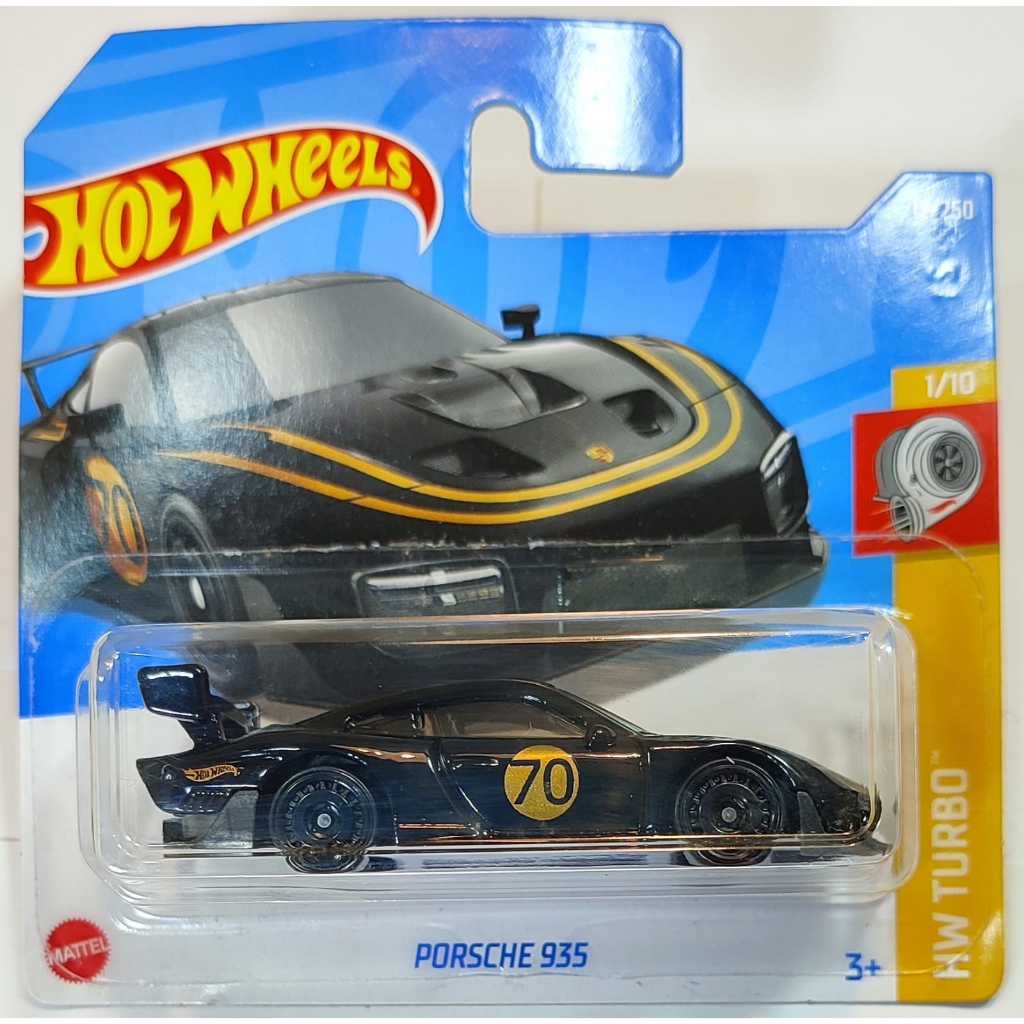 Porsche Modellino Hot Wheels Voiture Hot Wheels - Porsche 935 - HW Turbo 1/10 - HCW73 - Short Card - Noir Doré - Mattel 2022 Hot Wheels Premium Modellino Porsche