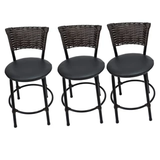3 BANQUETAS BAIXA COZINHA AMERICANA AREA CASA DECORAÇÃO FIBRA SINTETICA ARGILA