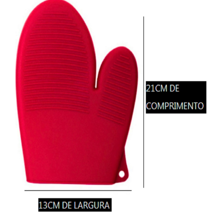 Luva Térmica de Silicone 21cmX13cm De Cozinha Forno e Fogão