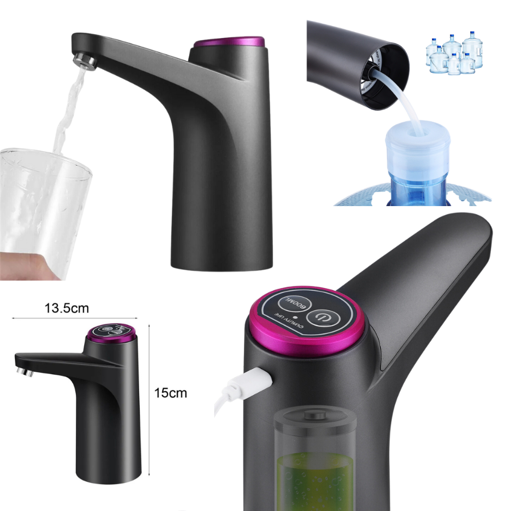 Bomba Elétrica Universal com Carregamento USB para Galão Garrafão de Água 5/10 / 20L