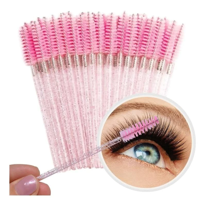 Kit Escovinhas Com Glitter Extensão De Cilios Sobrancelha