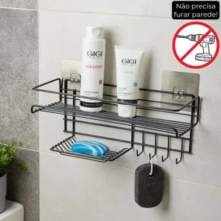 Suporte Shampoo Organizador Prateleira Banheiro Cozinha Suporte Adesivo Sem Furos Para Parede Alumínio Qualidade Premium
