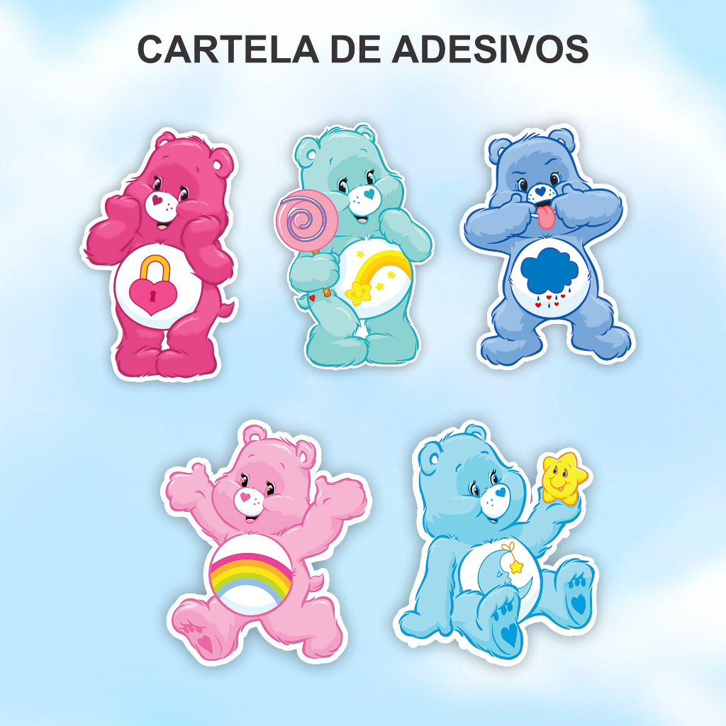Cartela de Adesivos Ursinhos Carinhosos - sticker care bears ...