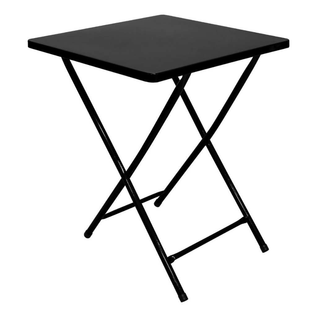 Mesa Dobrável De Bar Preta De Aço Ferro Metal Antiferrugem