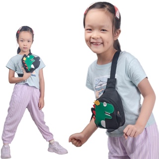 Bolsa Infantil Menino Menina Transversal Moda Com Padrão de dinossauro