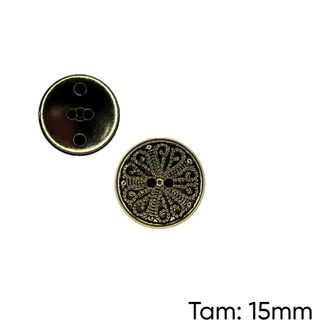 Botão 500 Dourado 2 Furos - PCT/ 12 UNIDADES - BT1528