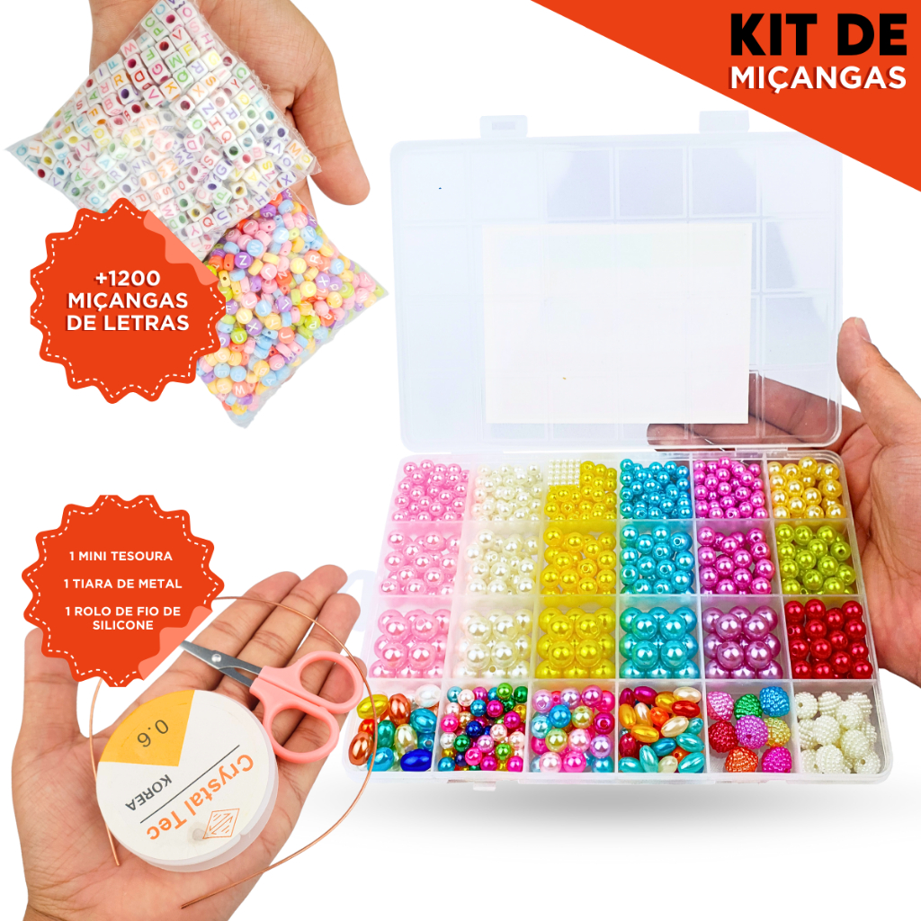 Kit De Fazer Pulseiras De Miçangas C/585 Peças - 15 Nybc | Shopee Brasil