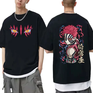 Camiseta Oversized Algodão Unissex Demon Slayer Serie Anime Japonês Coreano Dorama