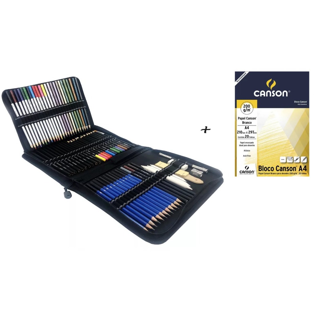 Kit Lápis Desenho Realista Profissional 29 Peças Original