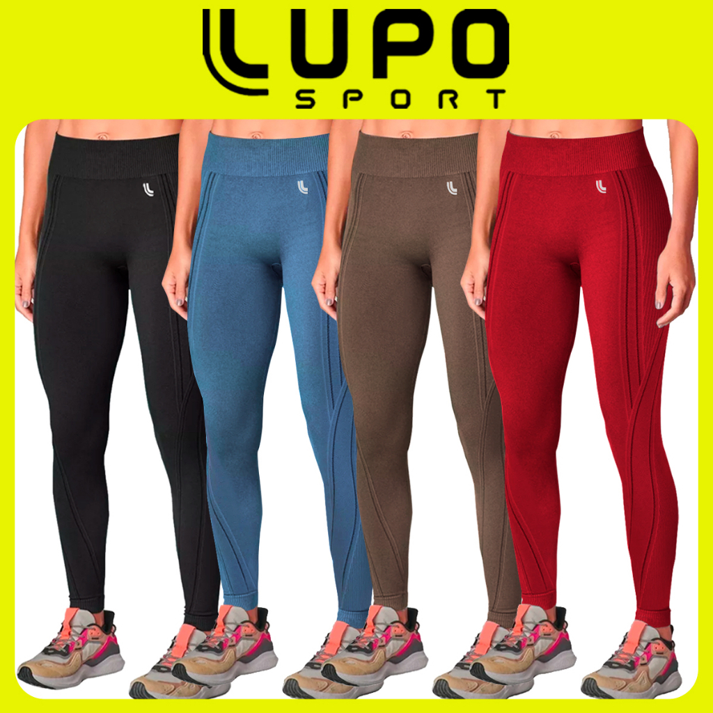 Kit 2 Calças Legging Lupo Sport Original Feminina Academia Leguin Legues Fitness  Levanta Bumbum - Preto+Marrom