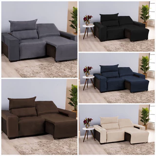 Kit Capa Protetor de Sofá Retrátil 2 Lugares Conforto Luxo