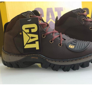 Bota Caterpillar Original Masculina palmilha a Gel Couro Legitimo Nude  Impermeável Confortável.