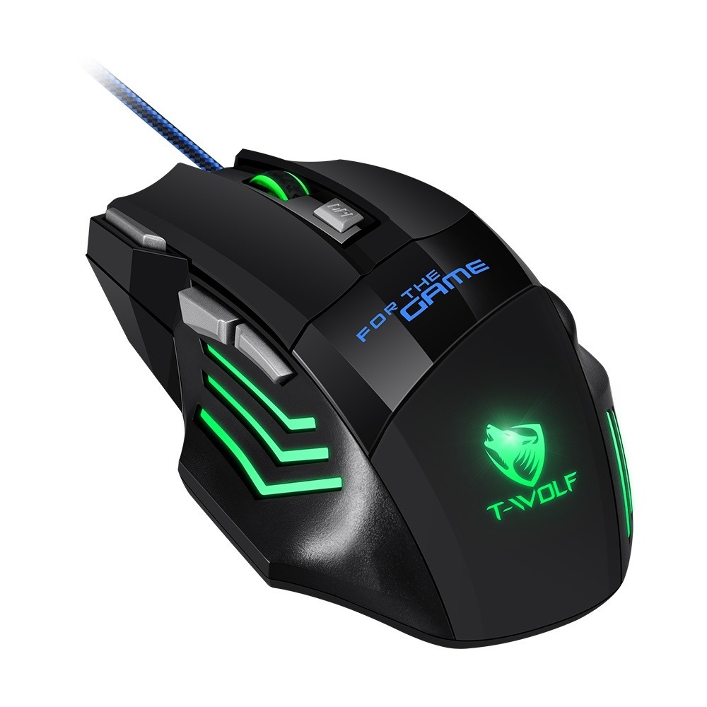 Mouse Gamer Jogos Laser 3600dpi Usb Com Fio Led 7 Botões Iluminado