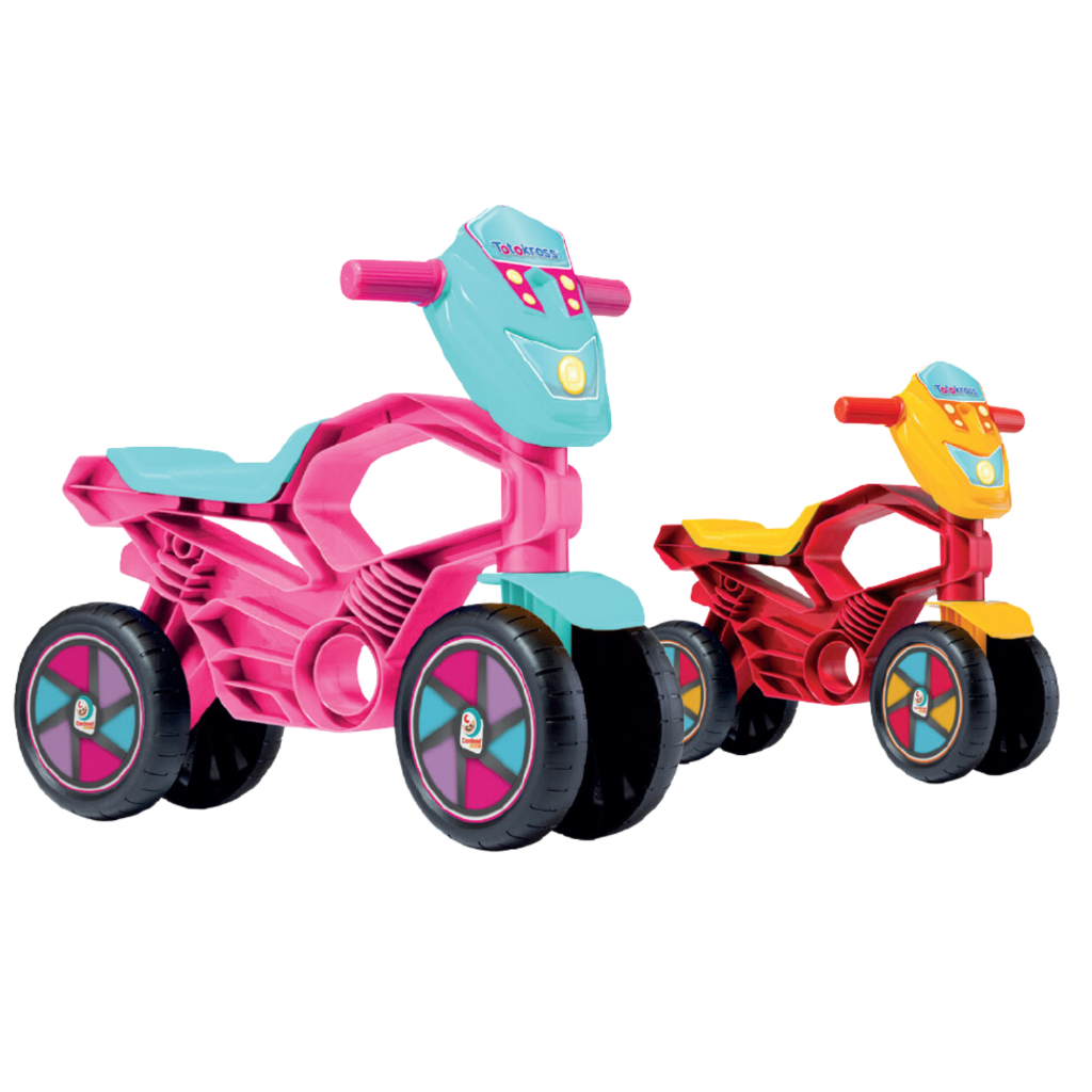 Triciclo Infantil Motoca Kemotoka Baby Dog Vermelho Com Haste de Empurrar  Proteção Lateral Motoca Passeio e Pedal Indicado Para Crianças +12m Suporta