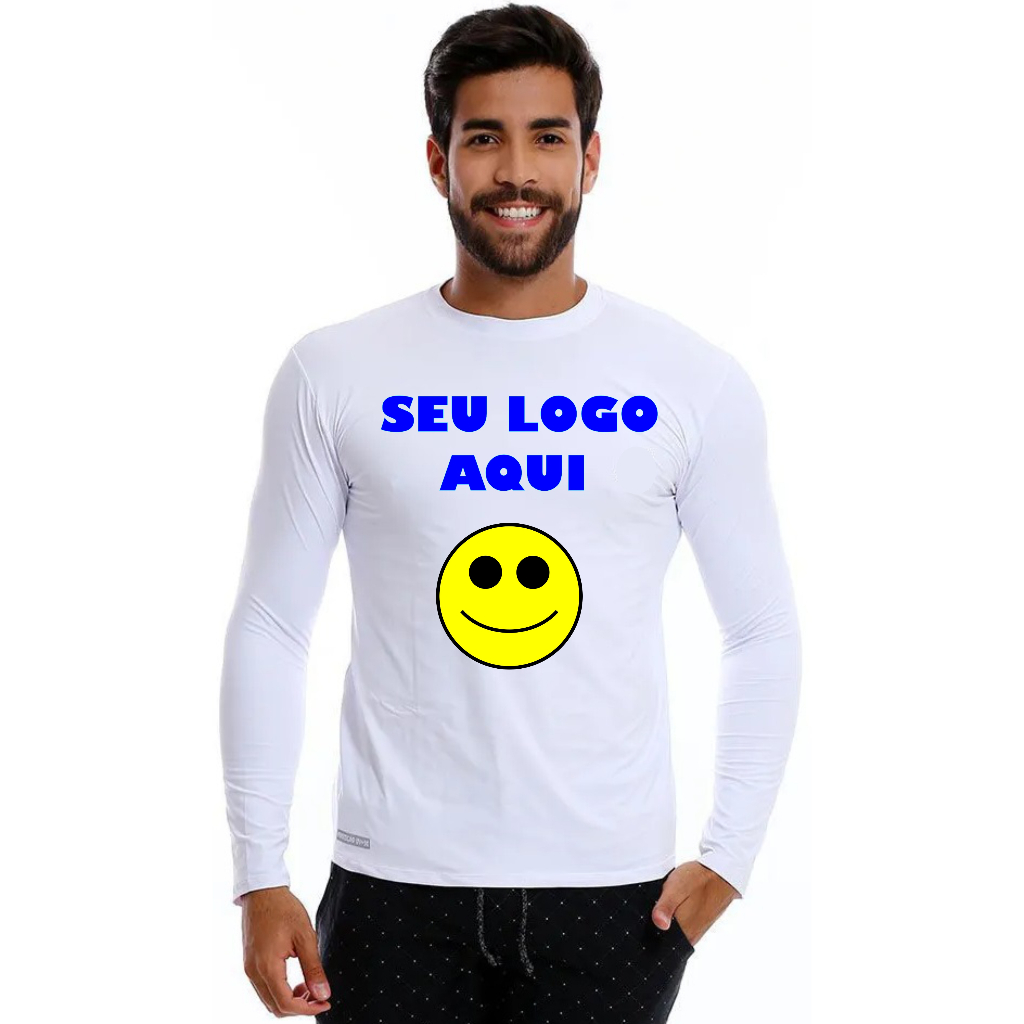 Camiseta Personalizada UV Camisa Manga longa Presonalizada Camisa Personalizada com Foto Seu Logo Aqui.