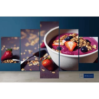 Quadros Decorativos 5 peças Comercio açaí Açaiteria Decoração