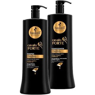 Kit Haskell Cavalo Forte Shampoo Condicionador 1 Litro Crescimento Fortalecimento Capilar
