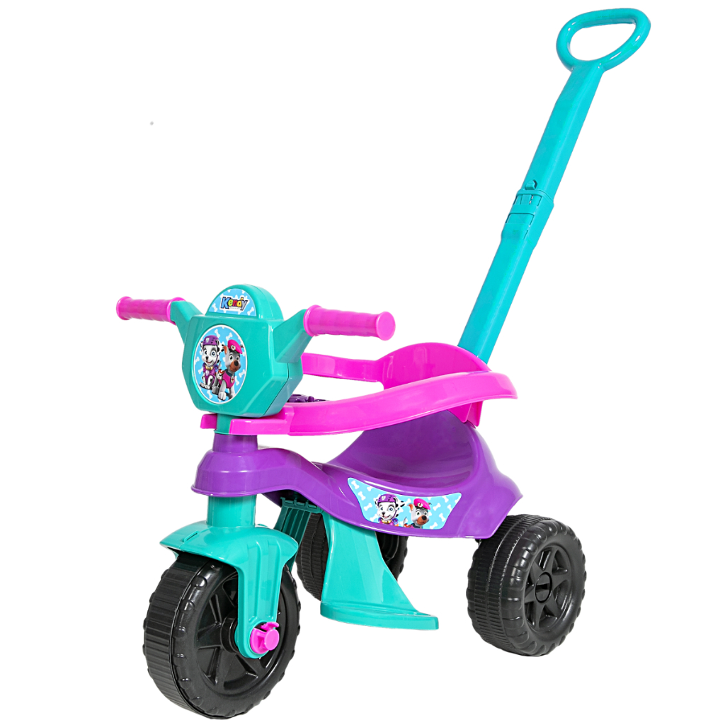 Zippy Toys Triciclo Infantil, Feito de Plástico e Aço Carbono. Possui  Cestas de Armazenamento e Campainha Trim Trim. Indicado Para Crianças Até  03 Anos e Suporta Até 25kg (Rosa)
