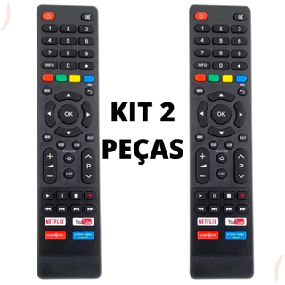 KIT 2 CONTROLE REMOTO PARA TV PHILCO Smart Netlix Youtube Globoplay Prime Video