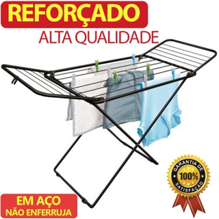 Varal de Chão Aluminio com Abas Dobrável Retrátil Grande - Loja Brafer