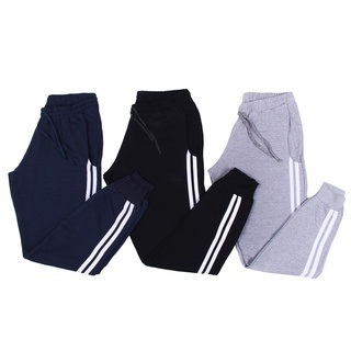 KIT 3 Calça De Moletom Unissex Jogger Treino Slim Academia com listras