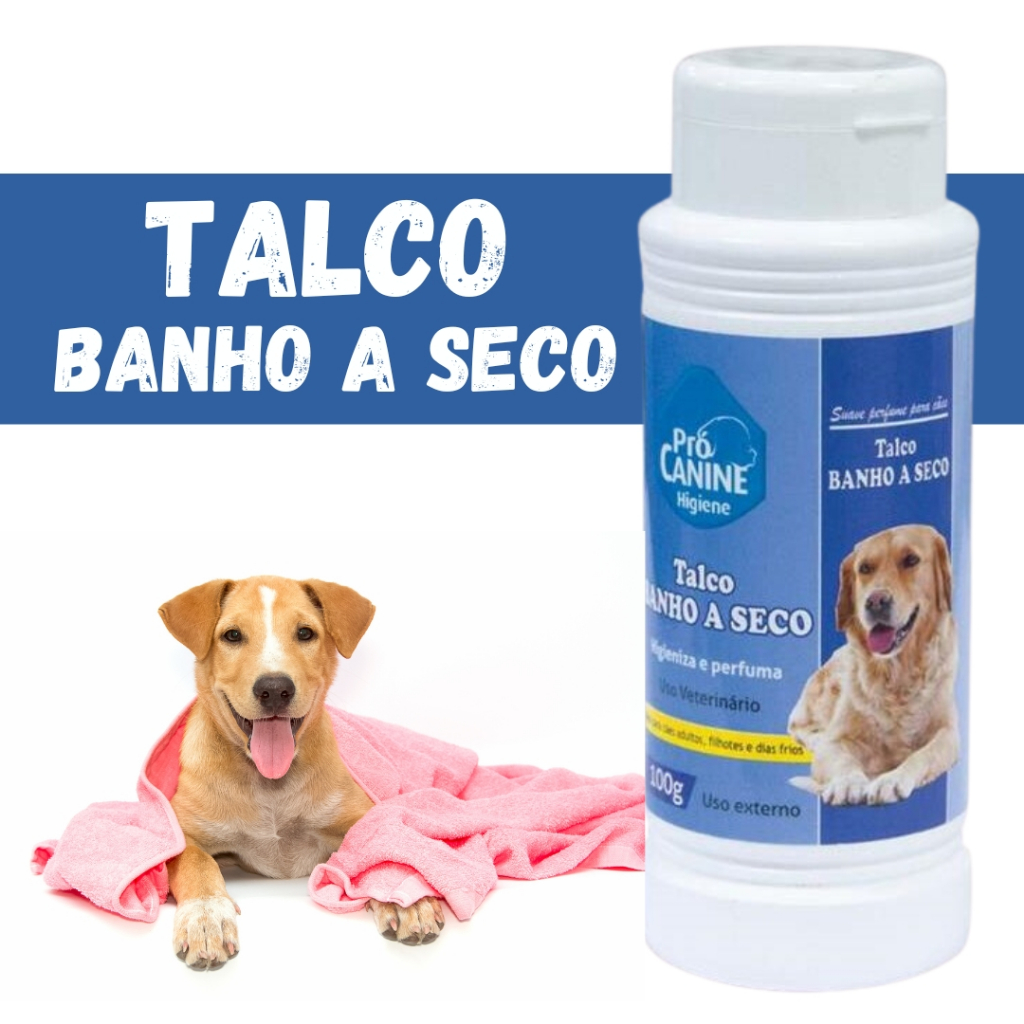 Talco Banho a Seco para Cachorro 100gr PróCanine | Shopee Brasil