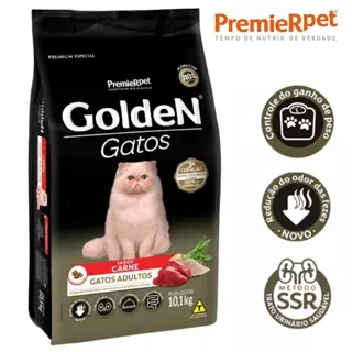 Ração Golden Gatos Adultos Sabor Carne - 10kg
