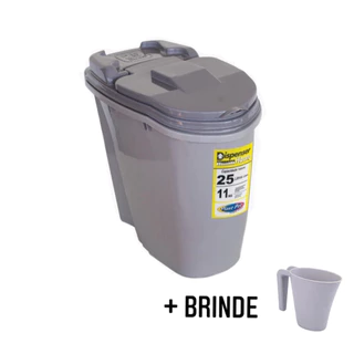 Dispenser Porta Ração e Grãos Pote 25 litros (11 kilos) Promoção Envio Imediato