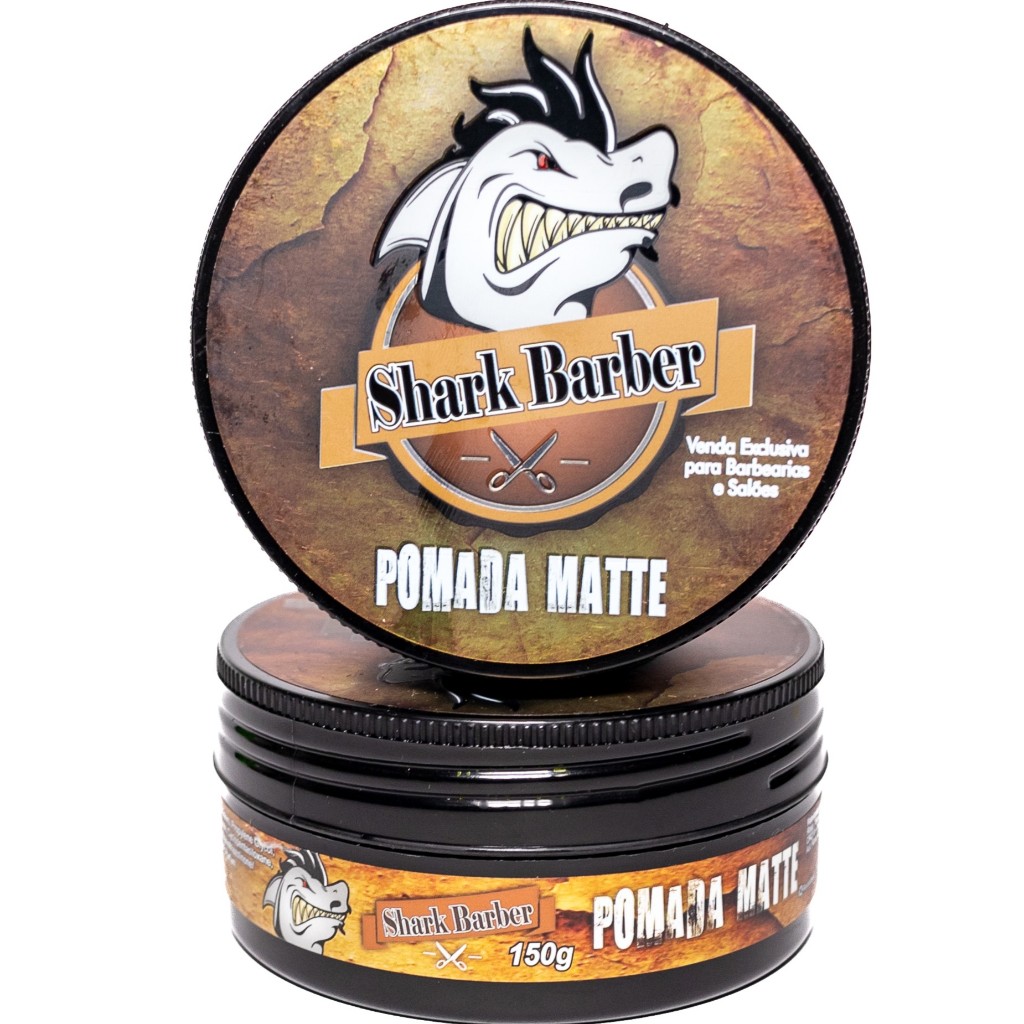 2 Un Pomada Matte Efeito Seco Shark Barber 150g