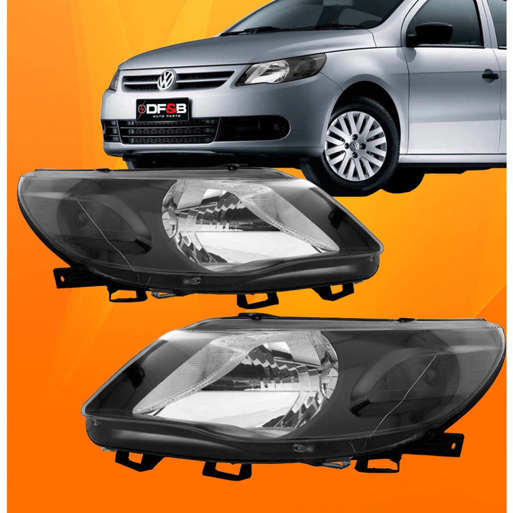 Farol Saveiro Voyage Gol G5 Foco Simples Máscara Negra