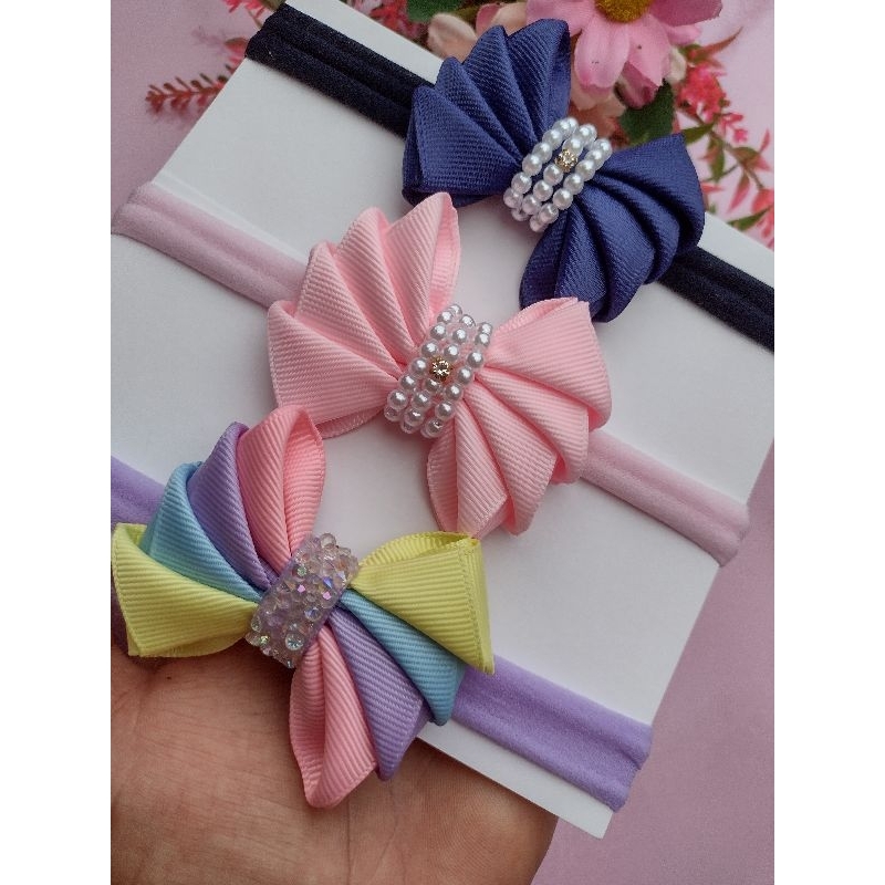 Laços Luxo na Faixinha tiara infantil para bebê menina na meia de seda/acessório para cabelo