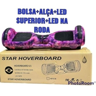 Skate Elétrico Hoverboard 6.5 Fogo e Água com LED Frontal e