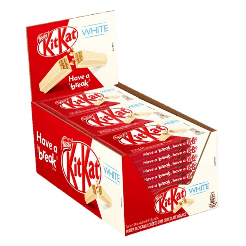 Caixa De Chocolate Kit Kat Branco Nestle 24un. 41,5g Shopee Brasil