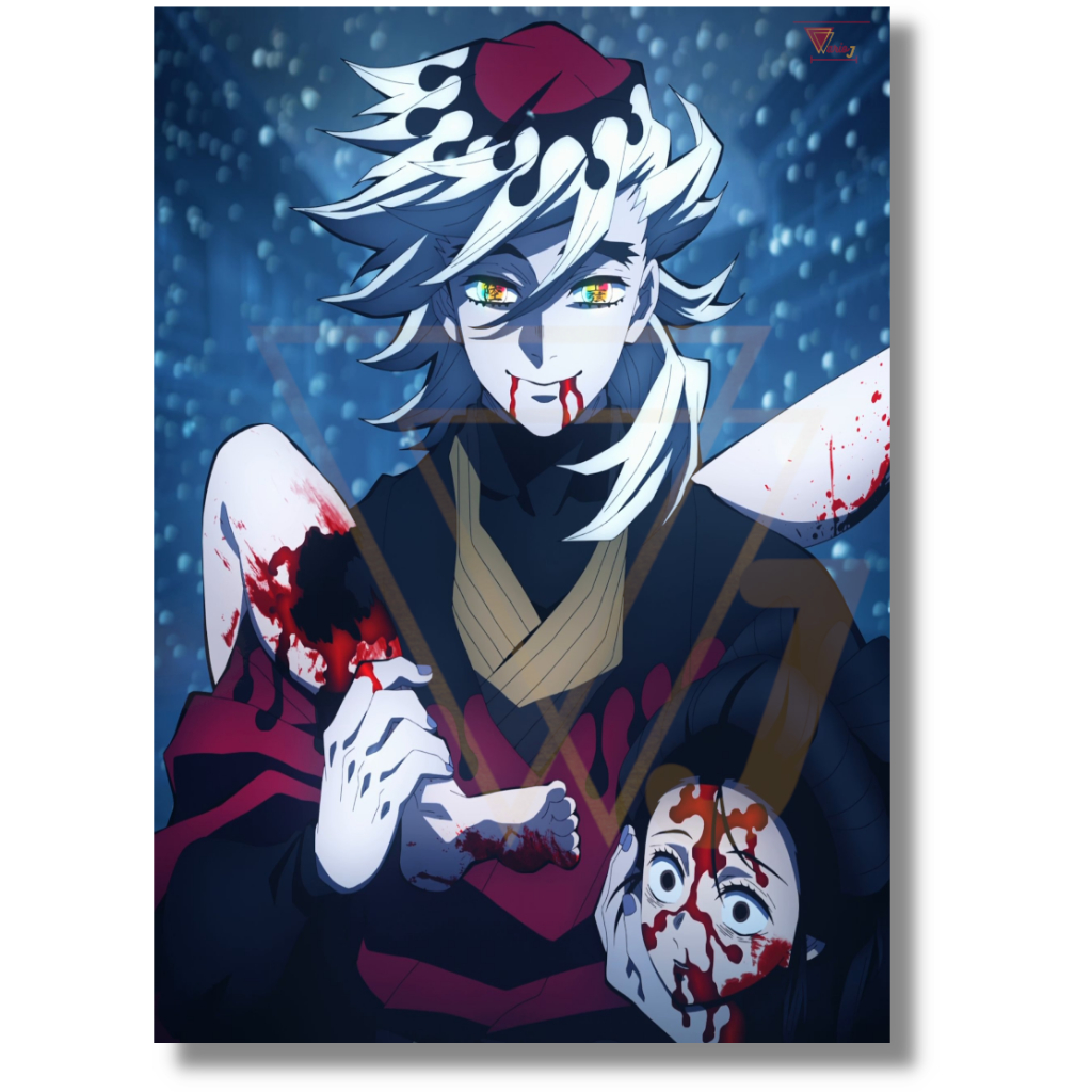 Placa Decorativa Quadro Demon Slayer Doma Lua Superior Kimetsu
