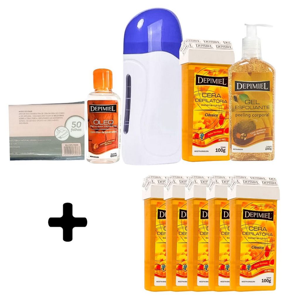 Depilação Depikit Depimiel Sistema Roll On Kit Depimiel Depilação