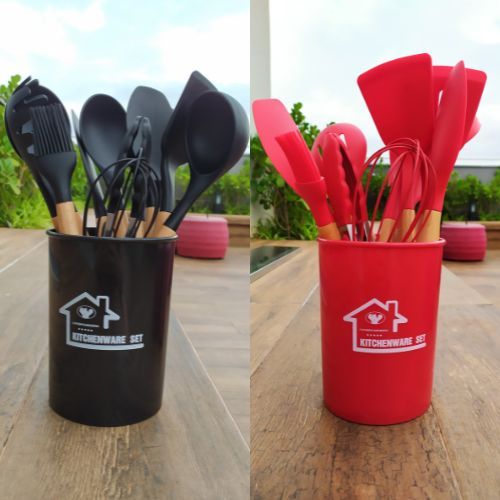 Jogo Utensílios de Cozinha em Silicone Madeira 12 Peças Preto - Máquinas,  Equipamentos e Utensílios Domésticos para Bares, Restaurantes, Lanchonetes,  Supermercados, Cozinha Industrial.