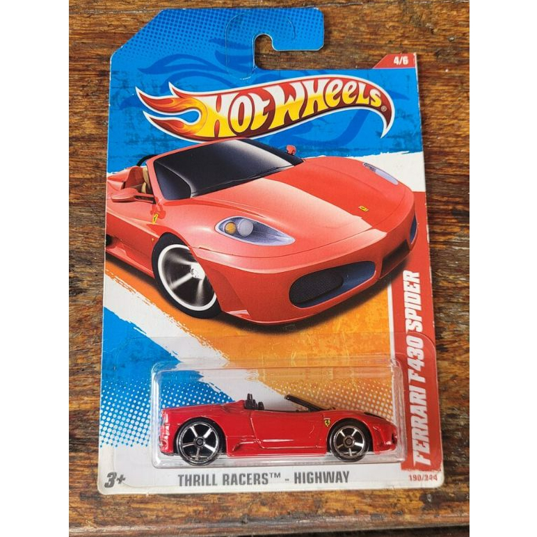 Hot Wheels - Ferrari F430 Spider Vermelho - Thrill Racers 2011 (Lacrado) - Main Line 1:64