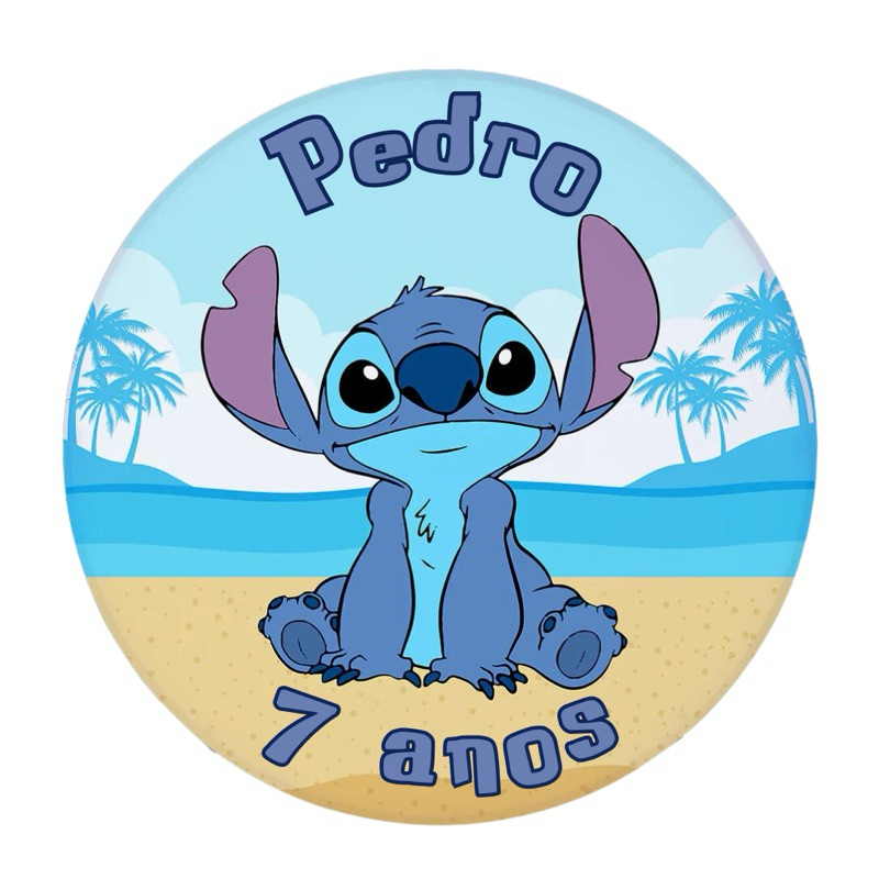 Adesivos com corte Stitch personalizados com nome e idade | Shopee Brasil
