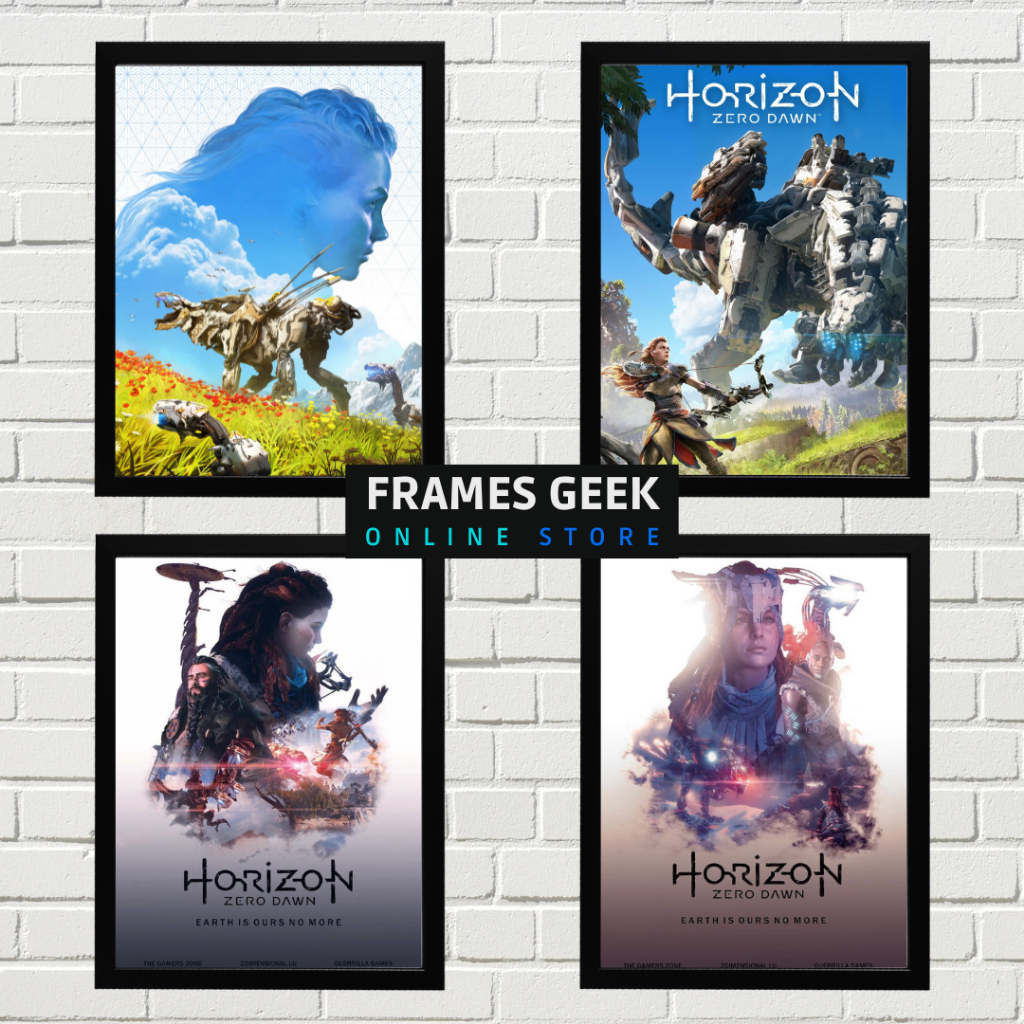 Quadro com moldura: Horizon Zero Dawn Aloy para decoração setup gamer quarto sala gamer moldura placa playstation