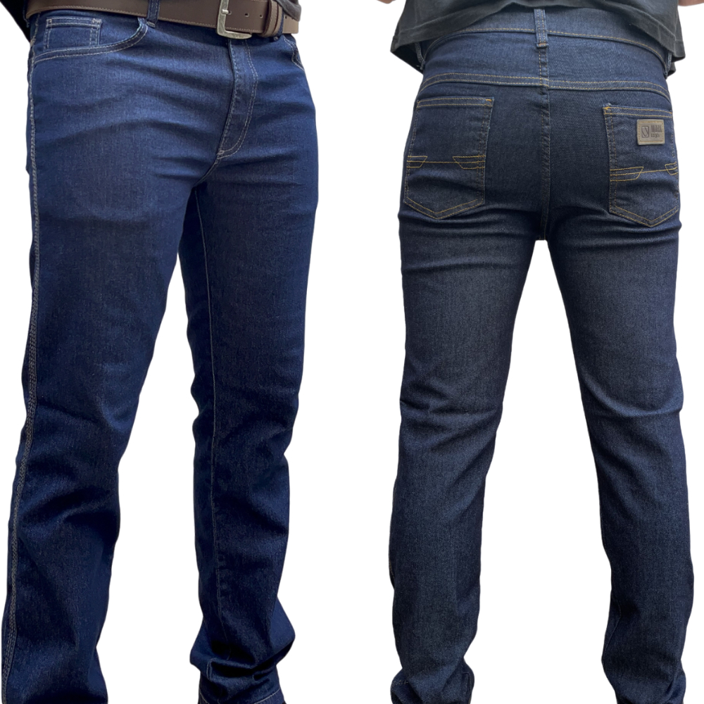 Kit 2 Calças Jeans Masculina Tradicional Lycra Elastano Reta